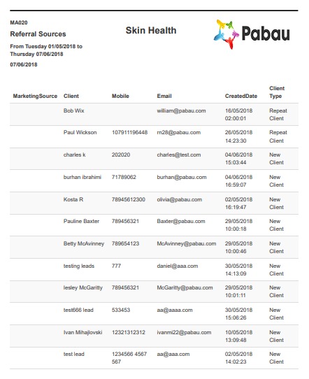 MA020 - Referral Sources